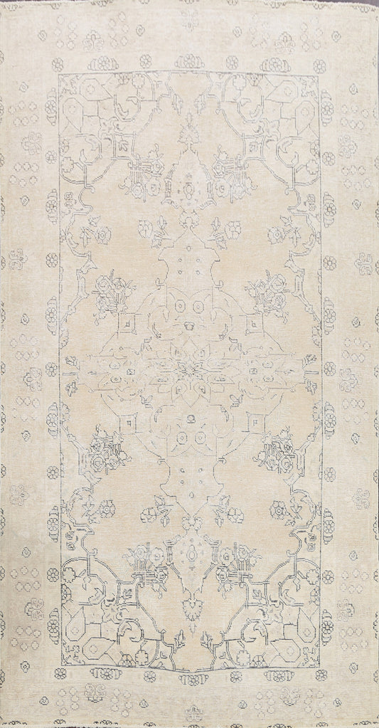 Muted Distressed Tabriz Persian Area Rug 6x10
