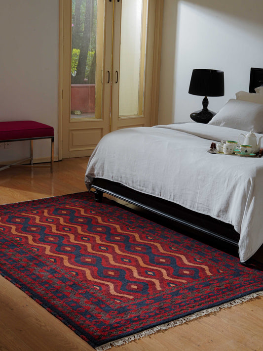 Hamadan Hand Knotted Afghan Rug