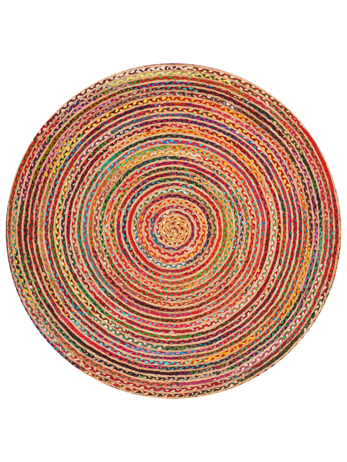 Hand Braided Cotton & Jute Contemporary Dark Multicolor Area Rug