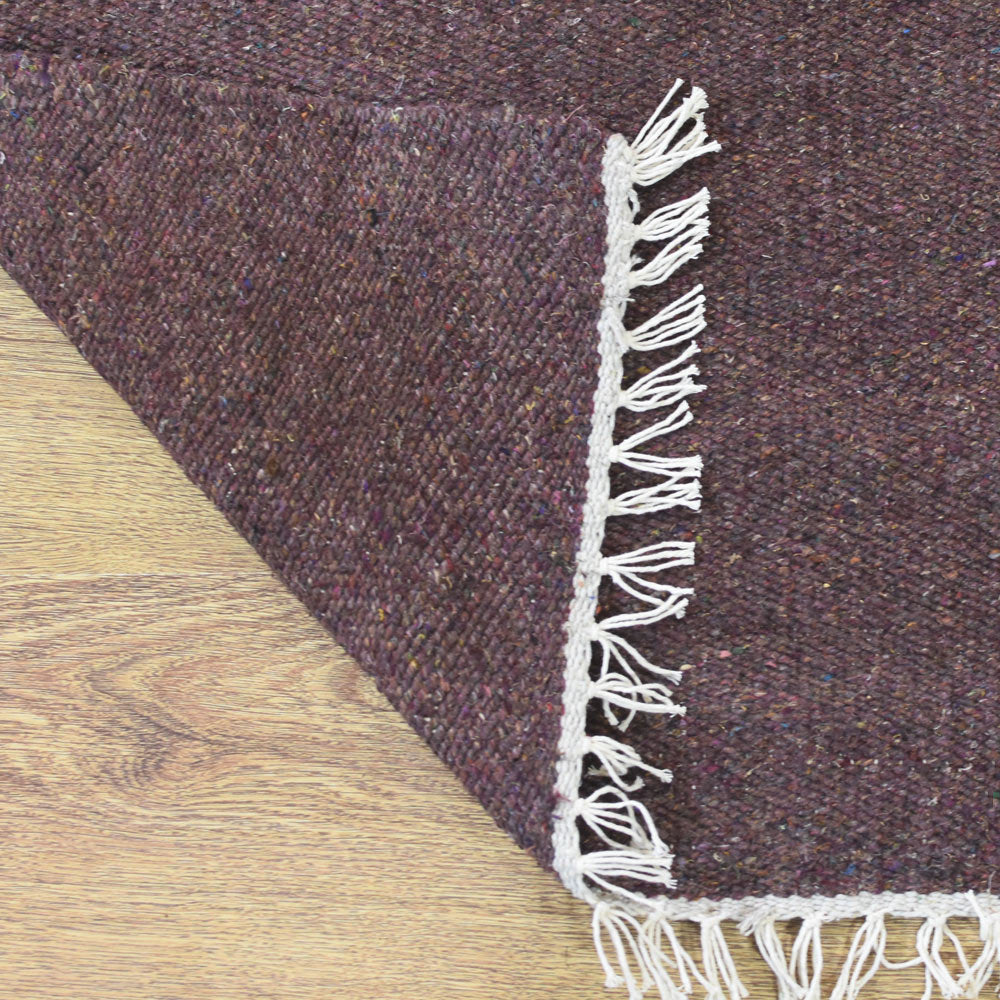 hand-woven-flat-weave-skittles-kilim-cotton-area-rug-solid-brown-closeup 3