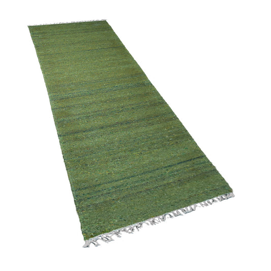 hand-woven-flat-weave-skittles-kilim-cotton-runner-rug-solid-green-side 2