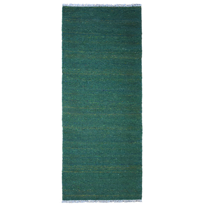 hand-woven-flat-weave-skittles-kilim-cotton-dark-green-runner-rug-side 1