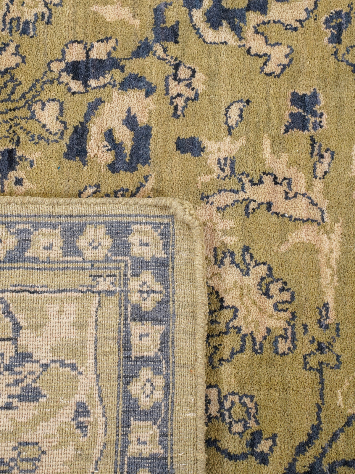 Olive Hand Knotted Wool Oriental Area Rug