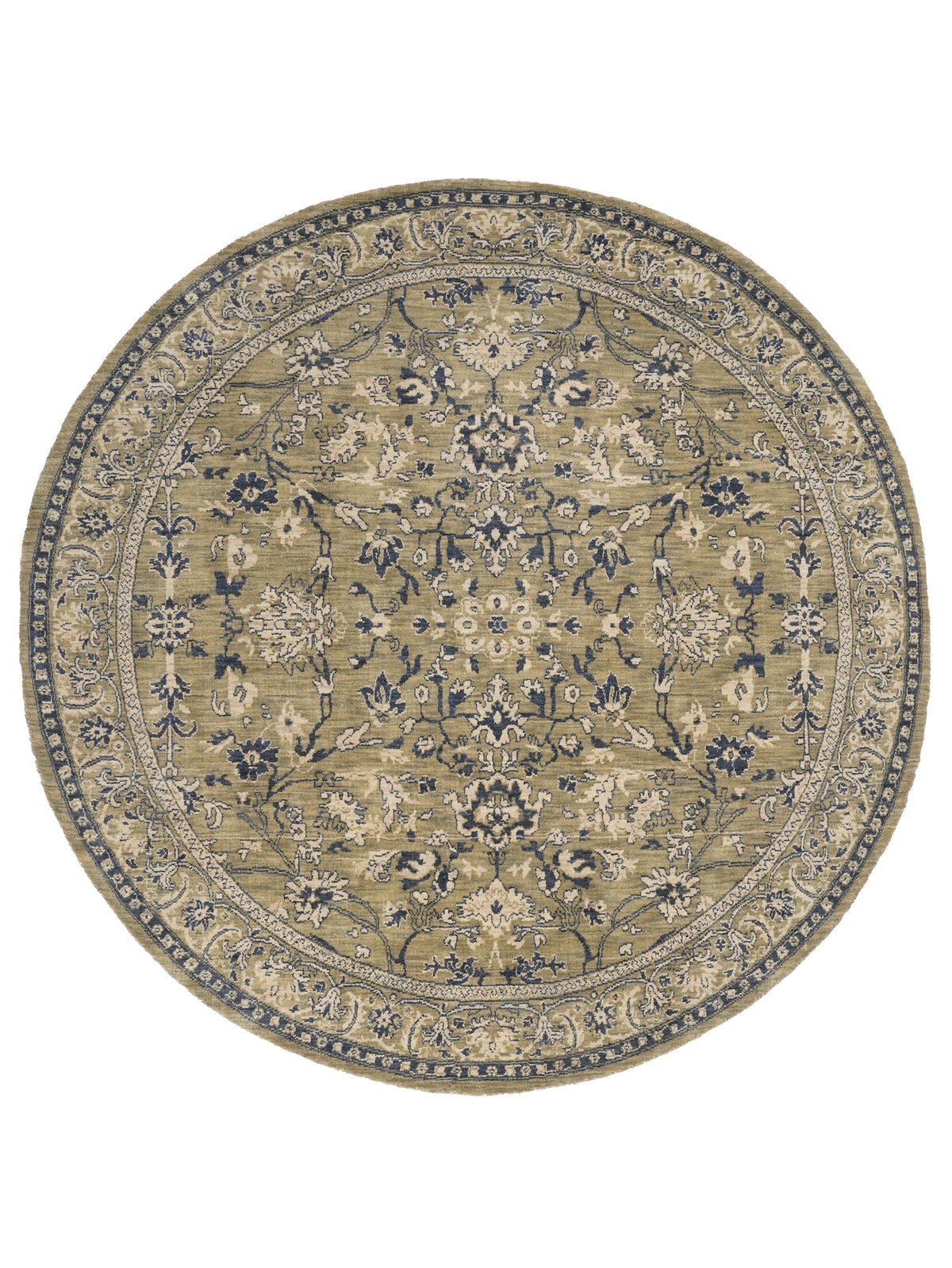 Olive Hand Knotted Wool Oriental Area Rug