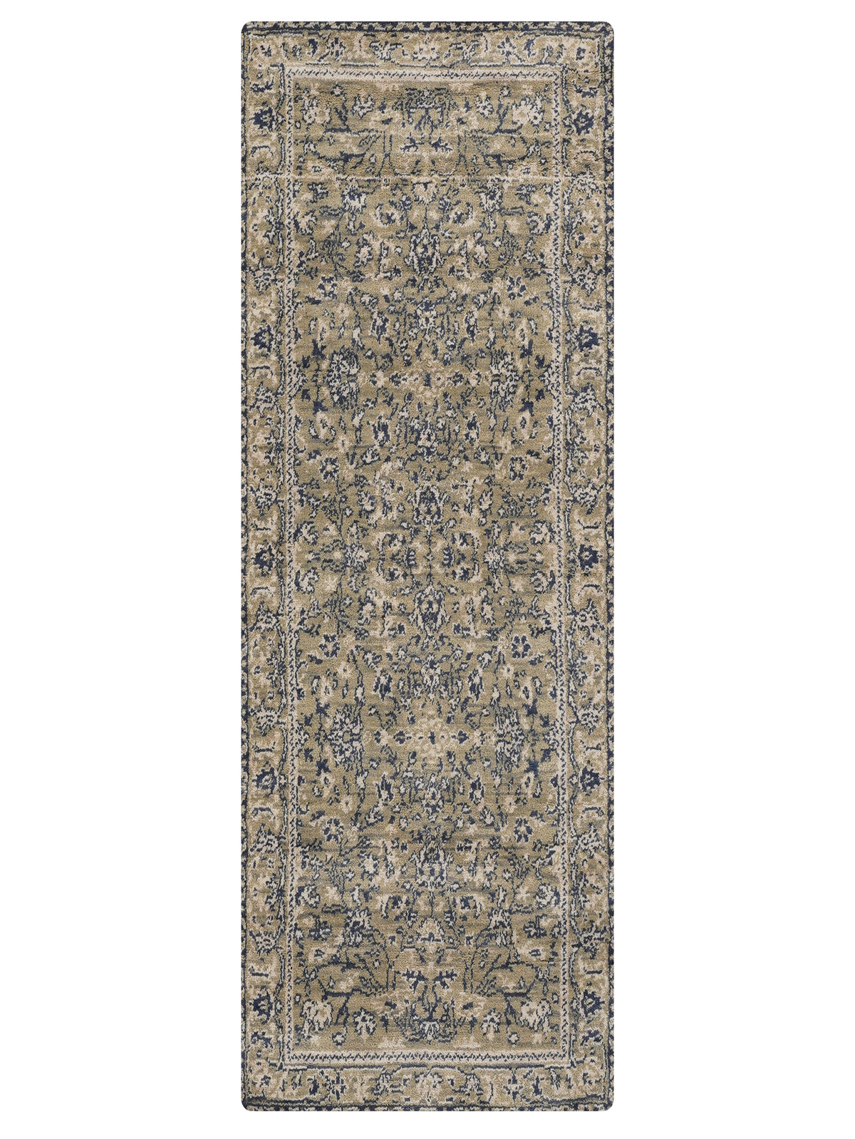 Olive Hand Knotted Wool Oriental Area Rug
