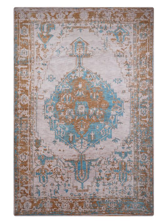 Hand Knotted Wool Oriental Beige Gold Area Rug