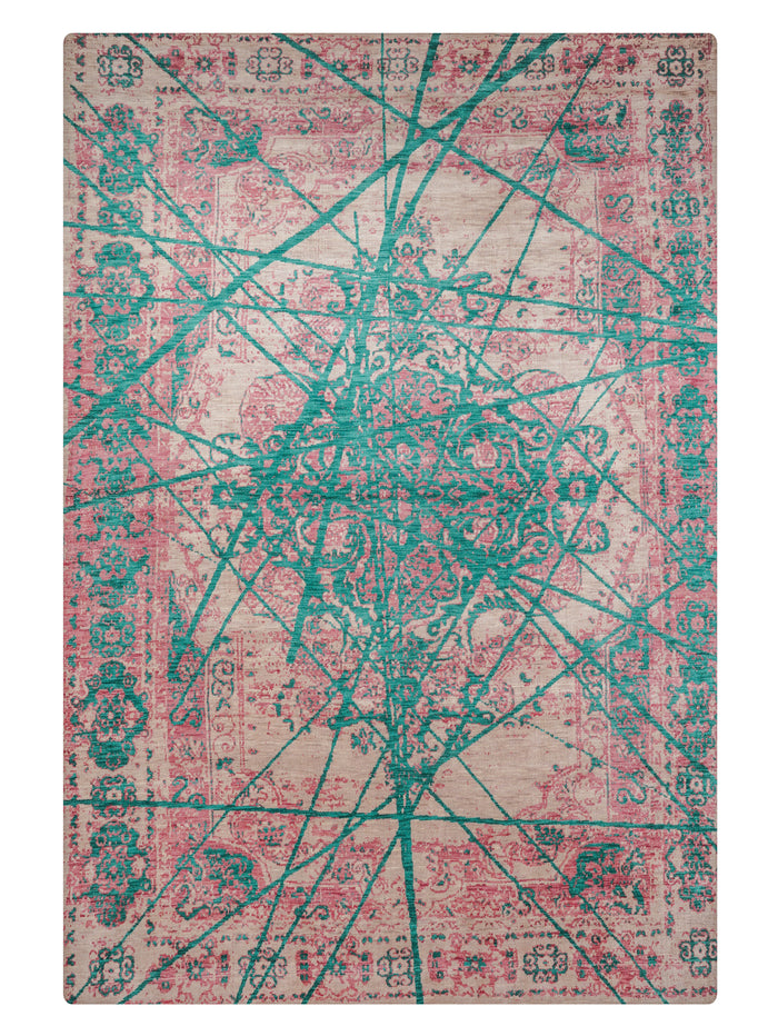 Crimson Lines Hand Knotted Wool Oriental Area Rug — rug only