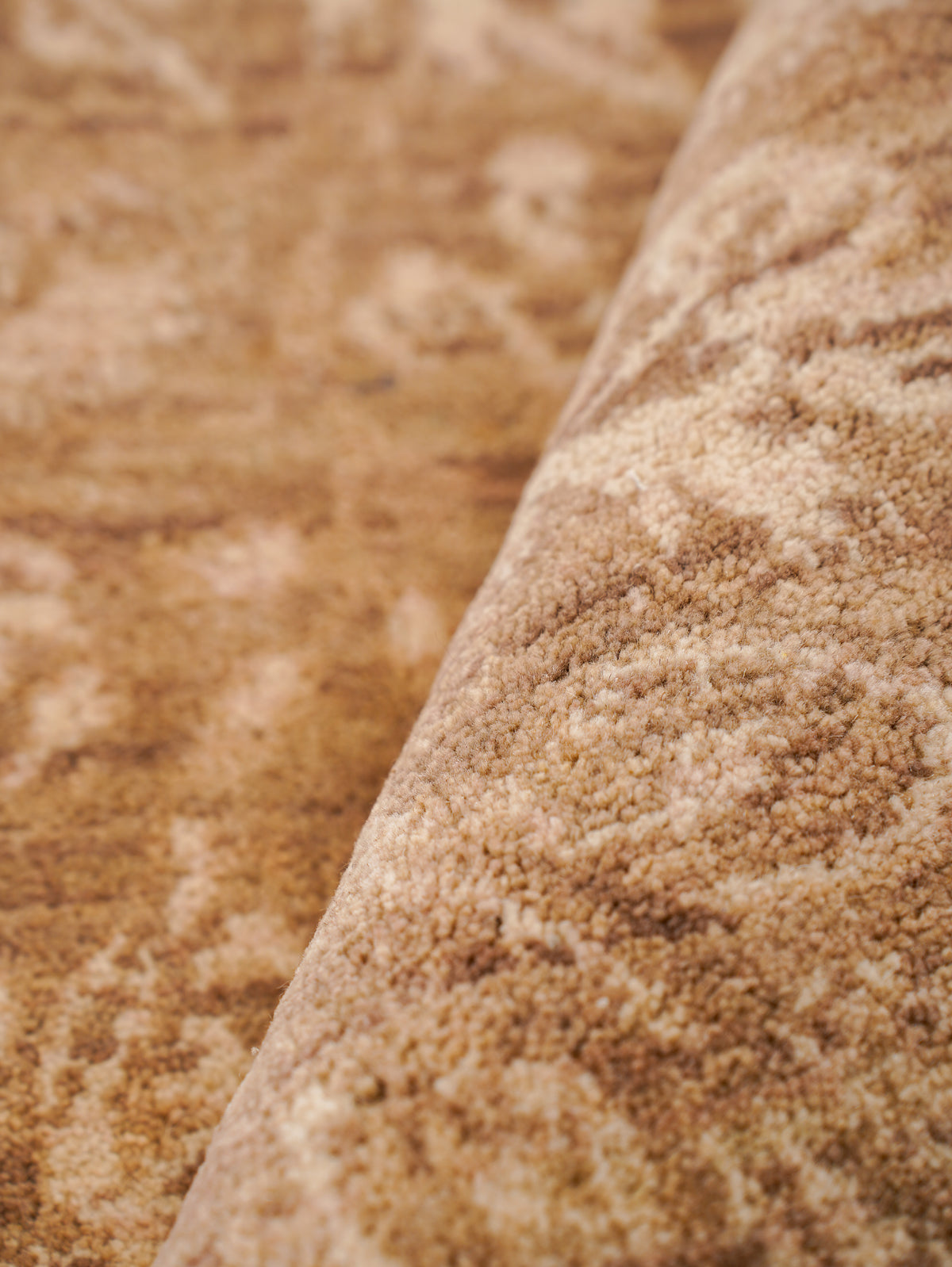 Hand Knotted Wool Floral Light Brown Area Rug