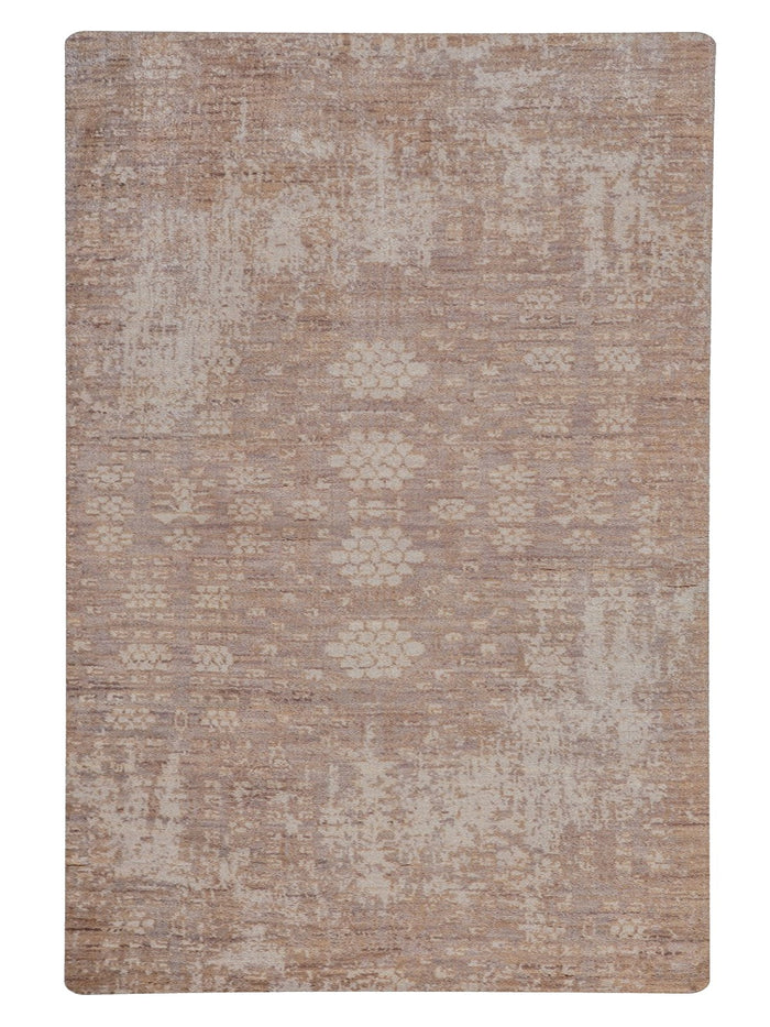 Hand Knotted Wool Oriental Silver Beige Area Rug