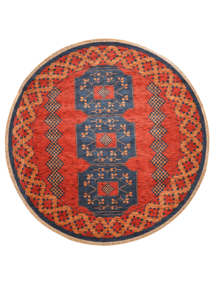 Classic Ethnic Medallion Rug with Border Design – Warm Tones — rug only