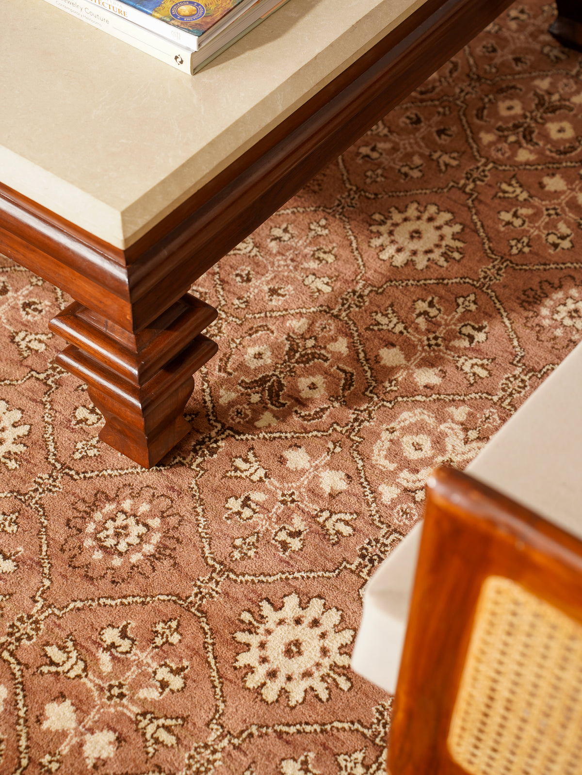 Traditional Oriental Light Brown Beige Patterned Rug