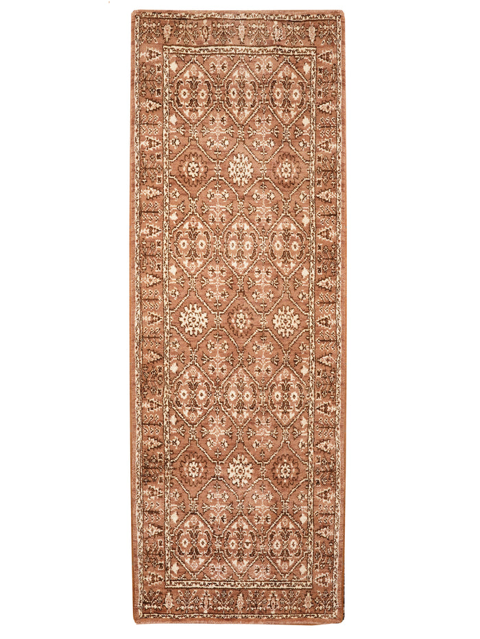 Traditional Oriental Light Brown Beige Patterned Rug — rug only