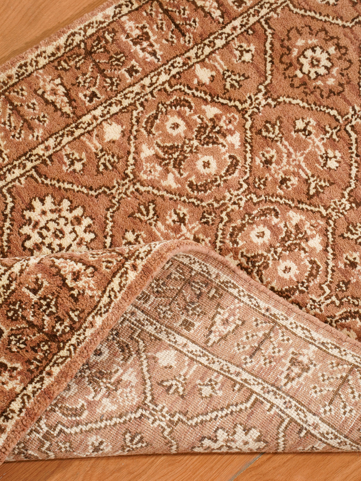 Traditional Oriental Light Brown Beige Patterned Rug