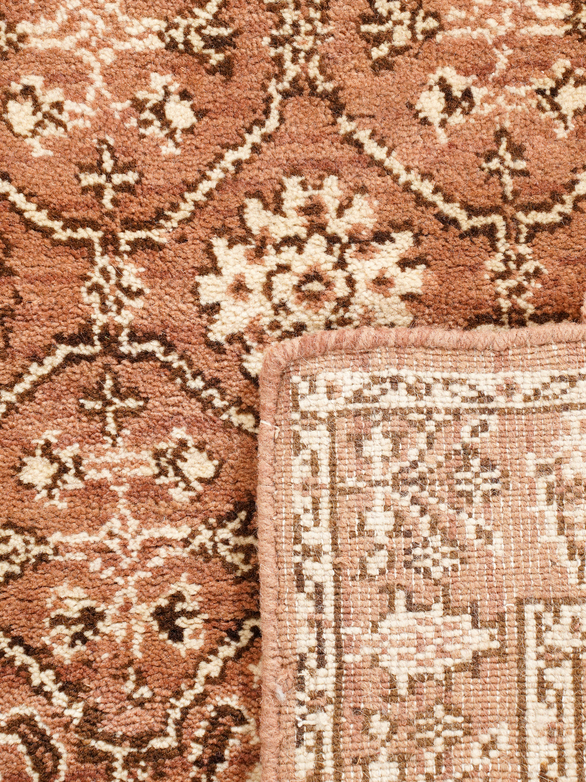 Traditional Oriental Light Brown Beige Patterned Rug