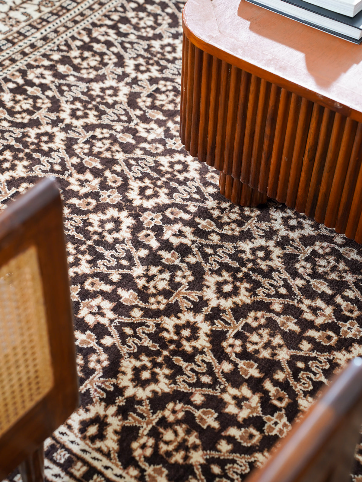 Hand Knotted Wool Oriental Brown Beige Area Rug