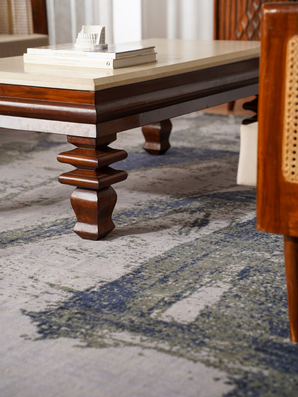 Hand Knotted Wool Abstract Multicolor Runner Area Rug