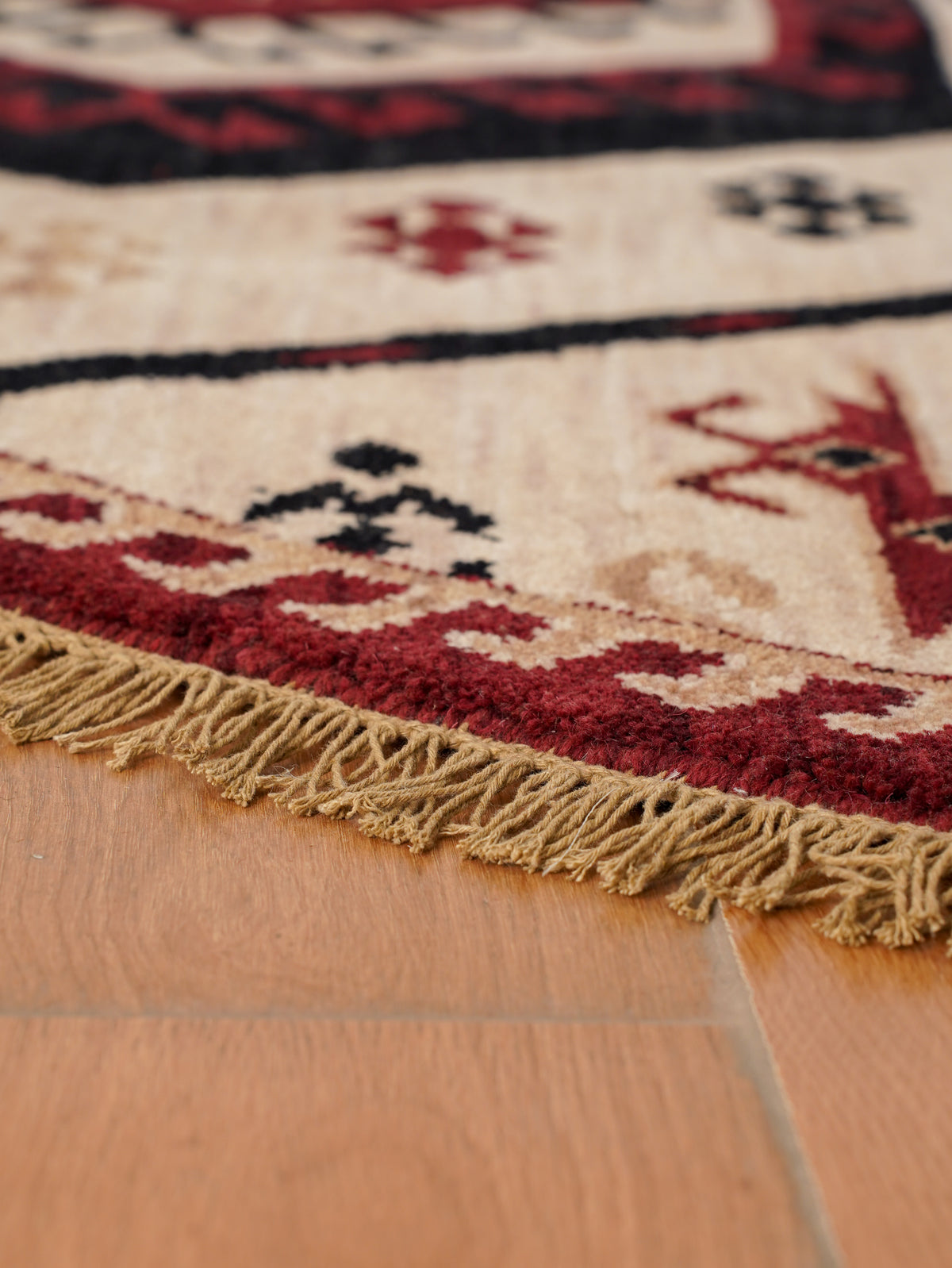 Handmade Multicolor Oriental Wool Area Rug