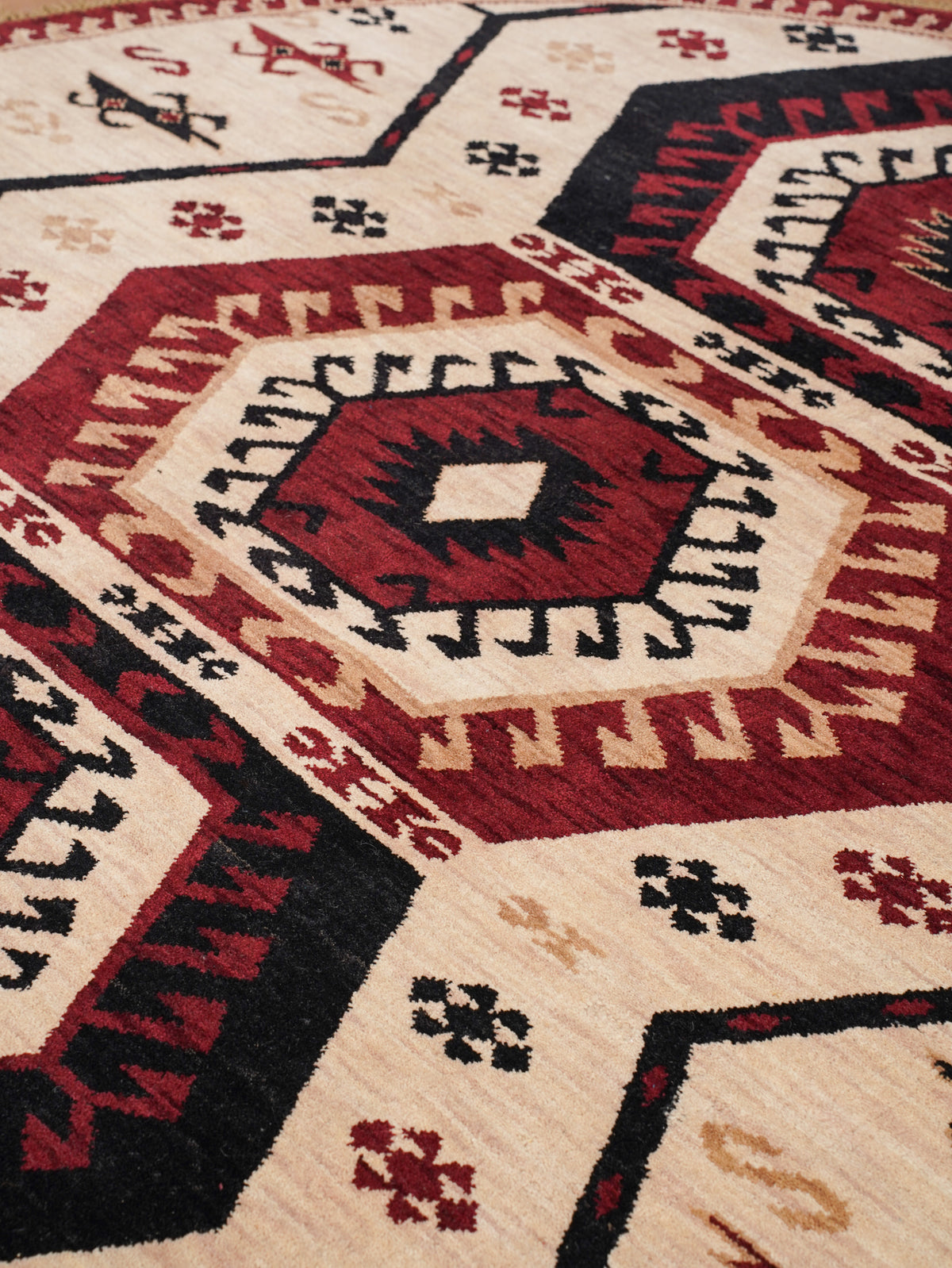 Handmade Multicolor Oriental Wool Area Rug