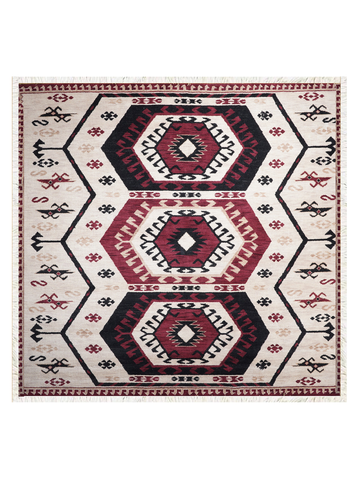 Handmade Multicolor Oriental Wool Area Rug