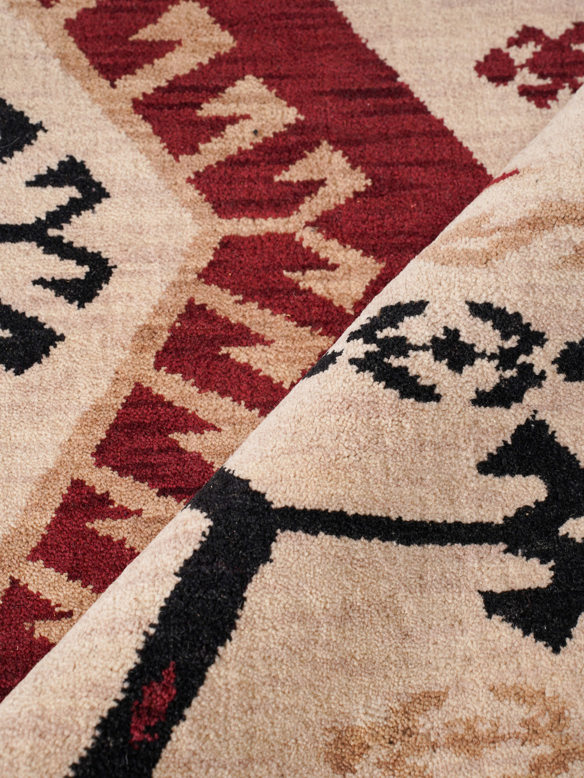 Handmade Multicolor Oriental Wool Area Rug