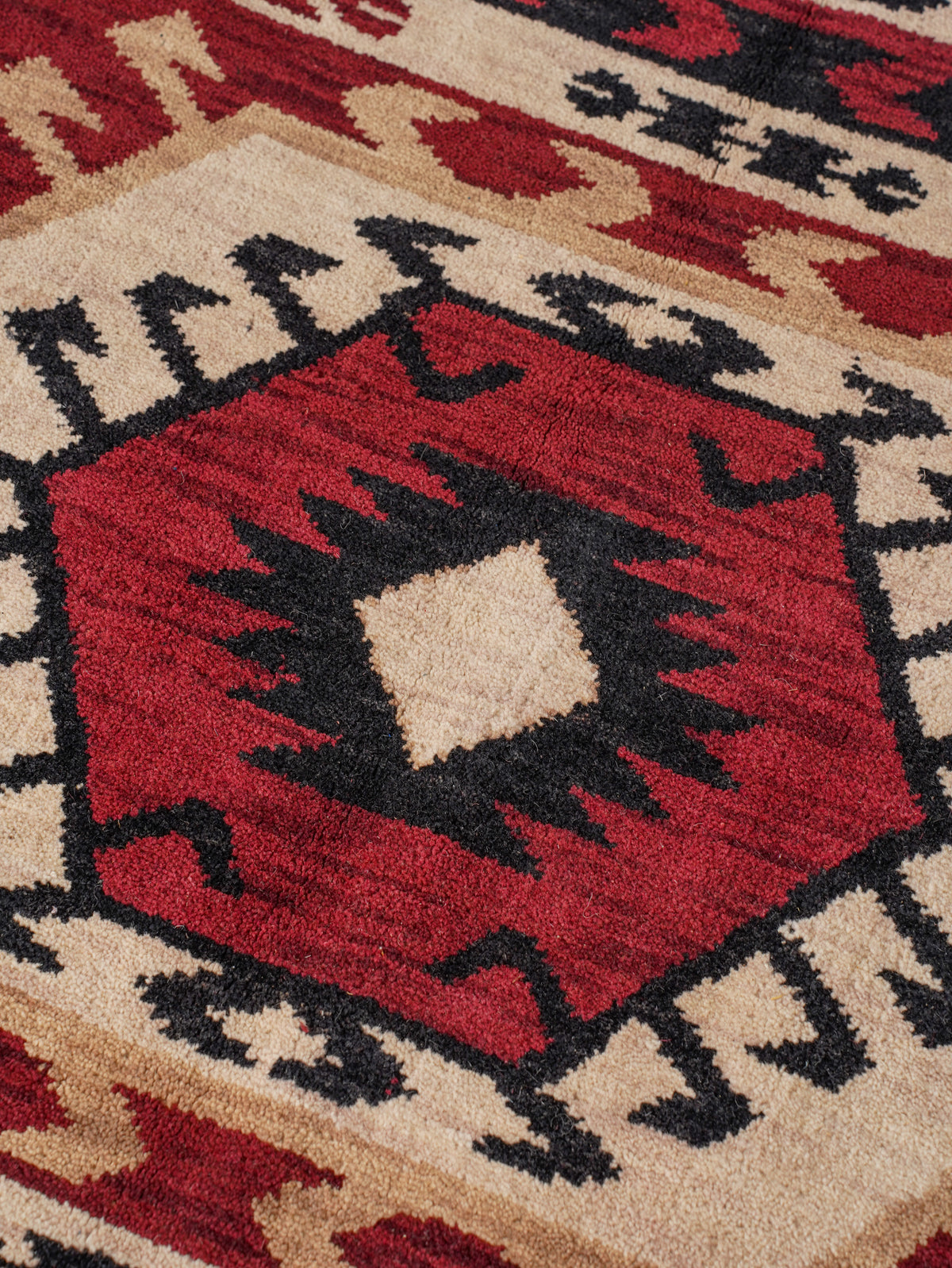 Handmade Multicolor Oriental Wool Area Rug