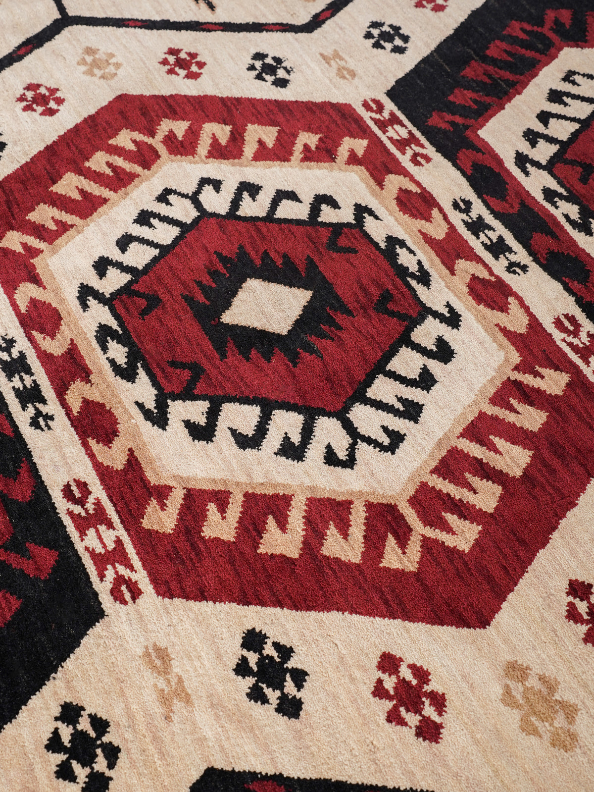 Handmade Multicolor Oriental Wool Area Rug