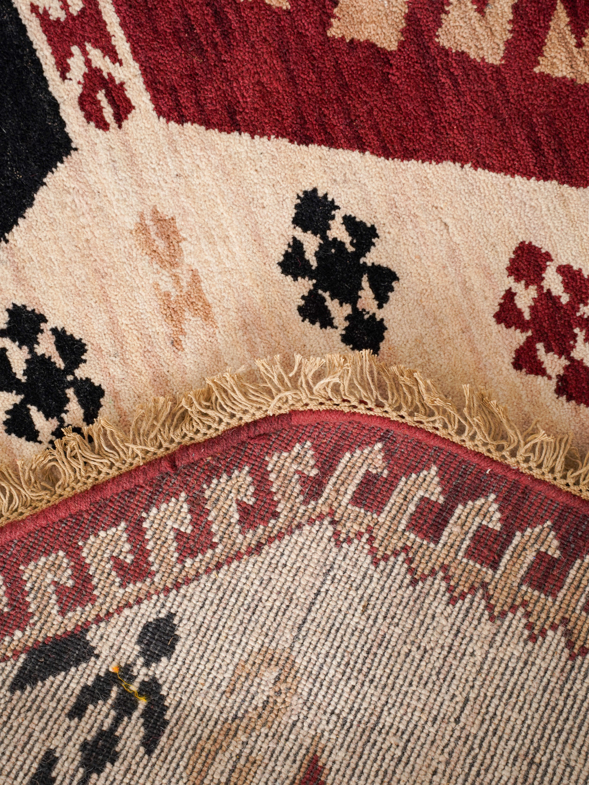 Handmade Multicolor Oriental Wool Area Rug