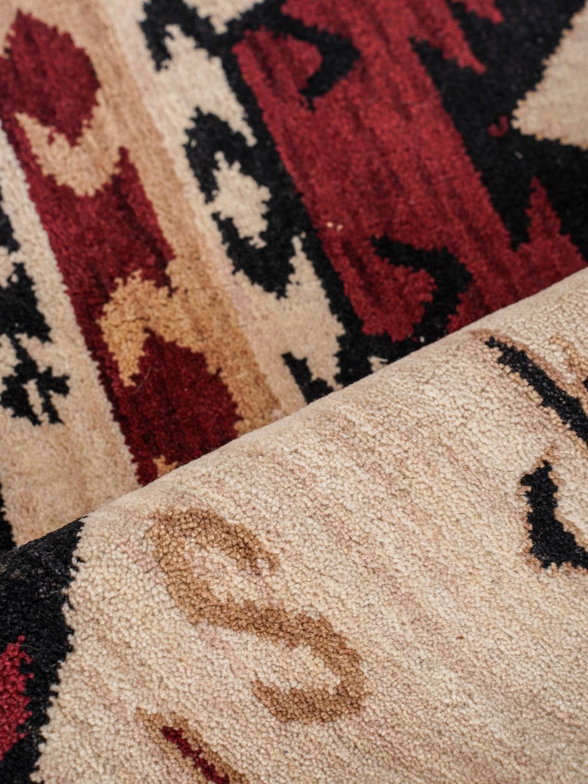 Handmade Multicolor Oriental Wool Area Rug