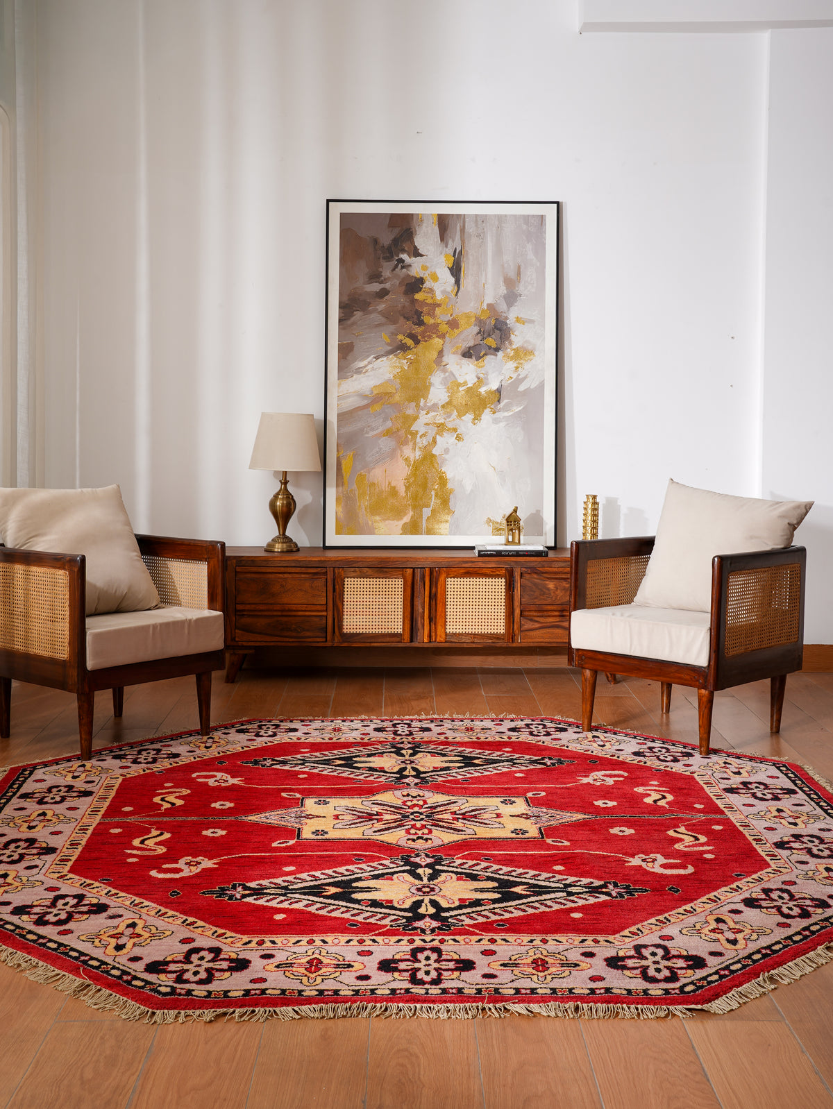 Handmade Multicolor Tribal Medallion Wool Area Rug