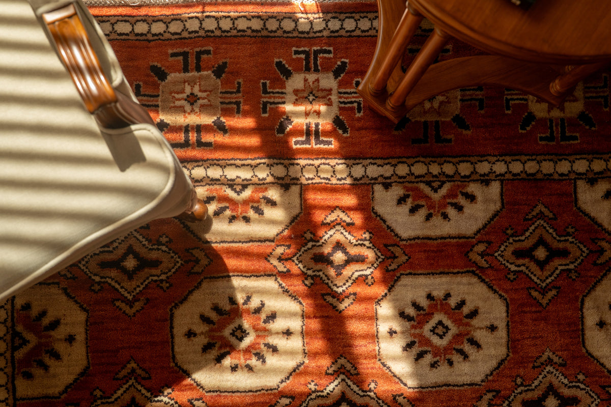 Hand Knotted Wool Multicolor Oriental Area Rug