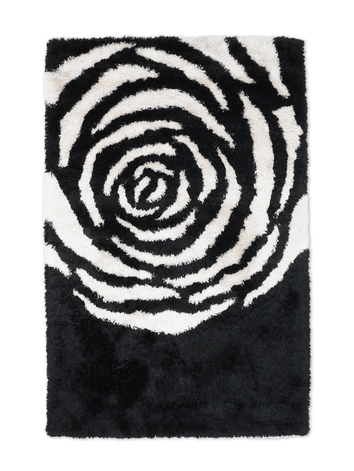 Black Rose Floral Hand Tufted Rug
