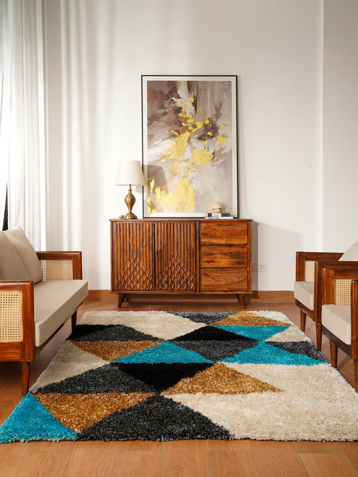Diagonal Hand Tufted Rug
