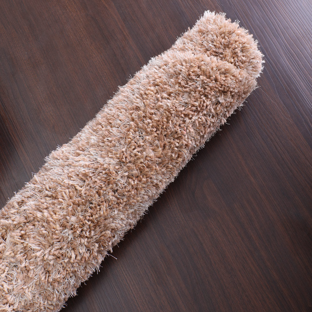 hand-tufted-shag-polyester-round-rug-solid-beige-closeup 4