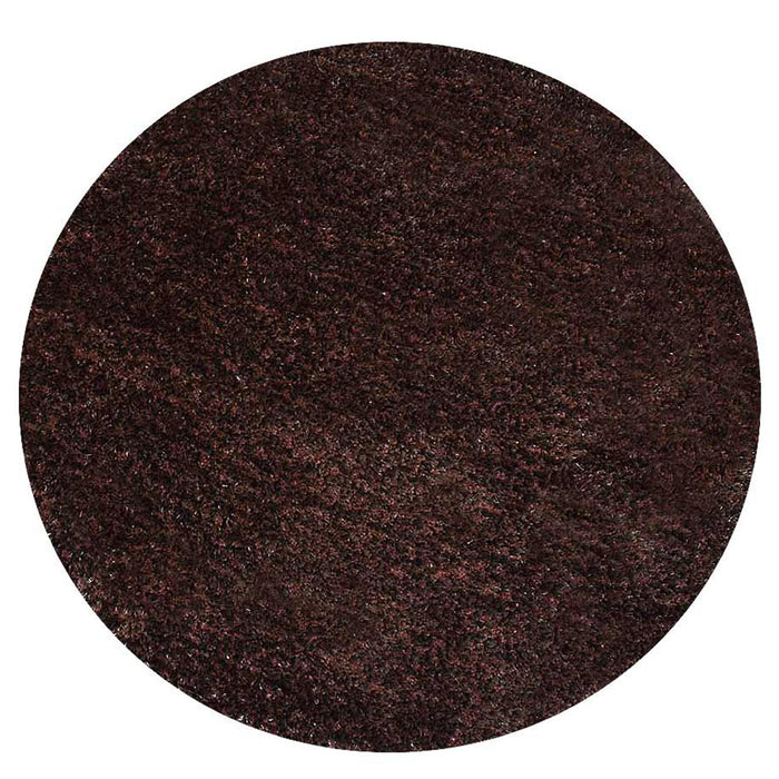 hand-tufted-shag-polyester-round-rug-solid-brown-side 1