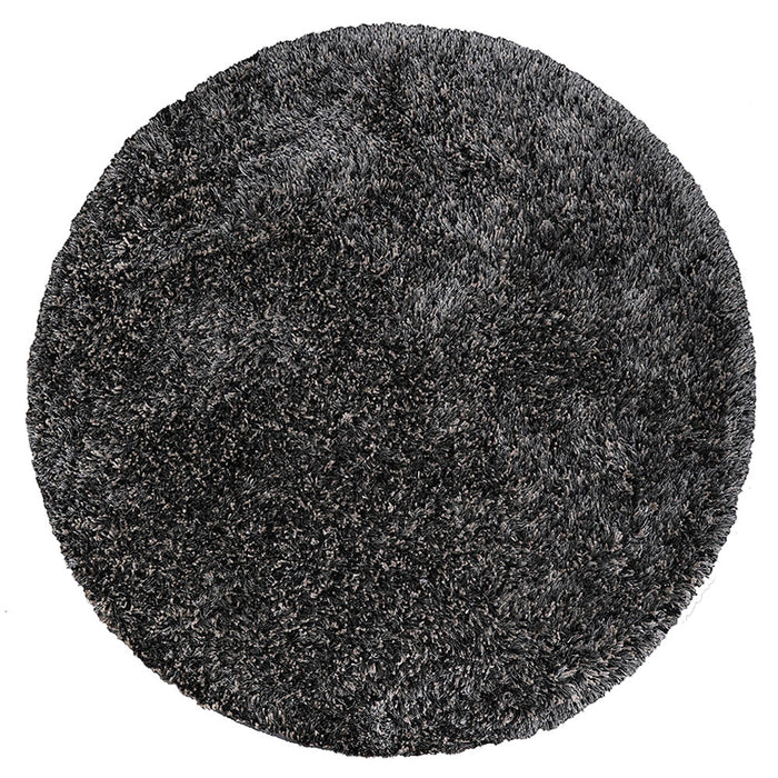 hand-tufted-shag-polyester-round-rug-solid-black-silver-side 1