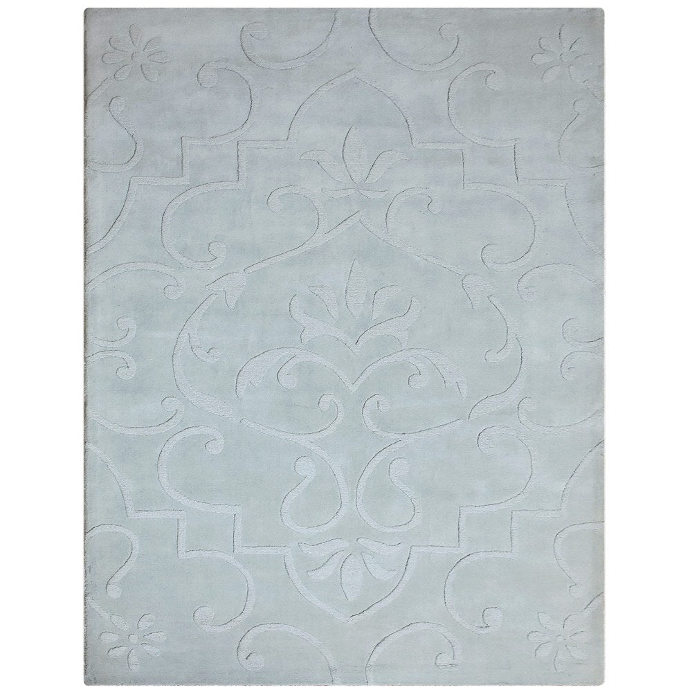 hand-tufted-wool-area-rug-contemporary-light-green-Side 1