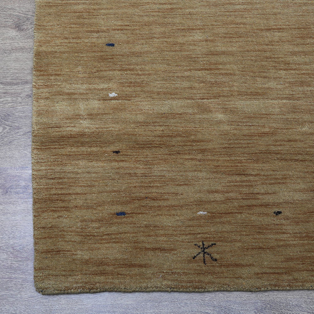 hand-knotted-loom-wool-area-rug-contemporary-gold-closeup 2