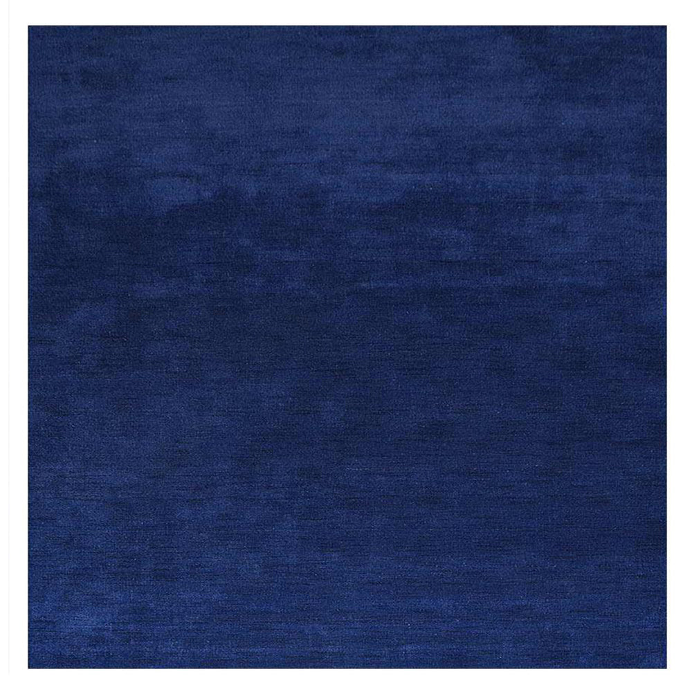 Hand Knotted Loom Wool Rectangle Area Rug Solid Aqua