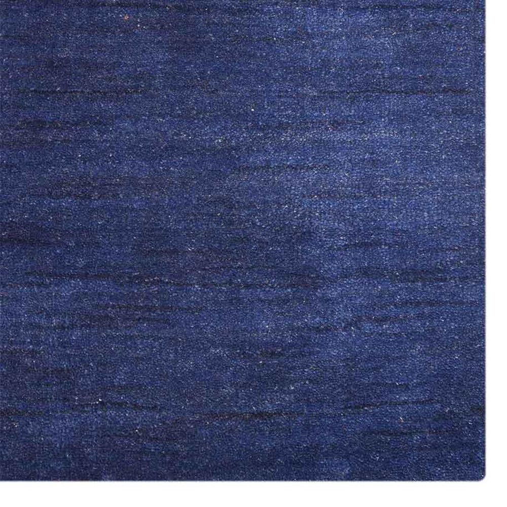 Hand Knotted Loom Wool Rectangle Area Rug Solid Aqua