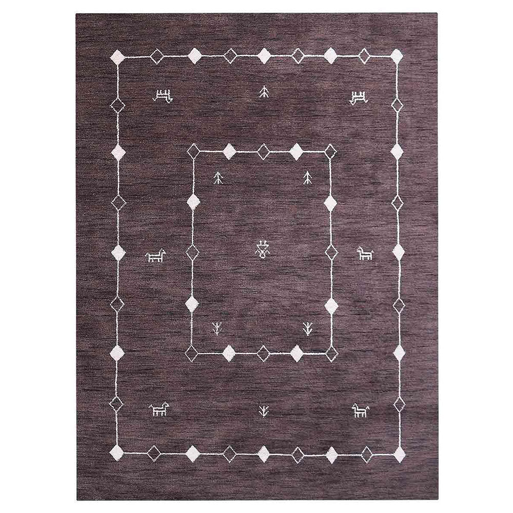 Plaid Premium Hand Knotted Wool Rug
