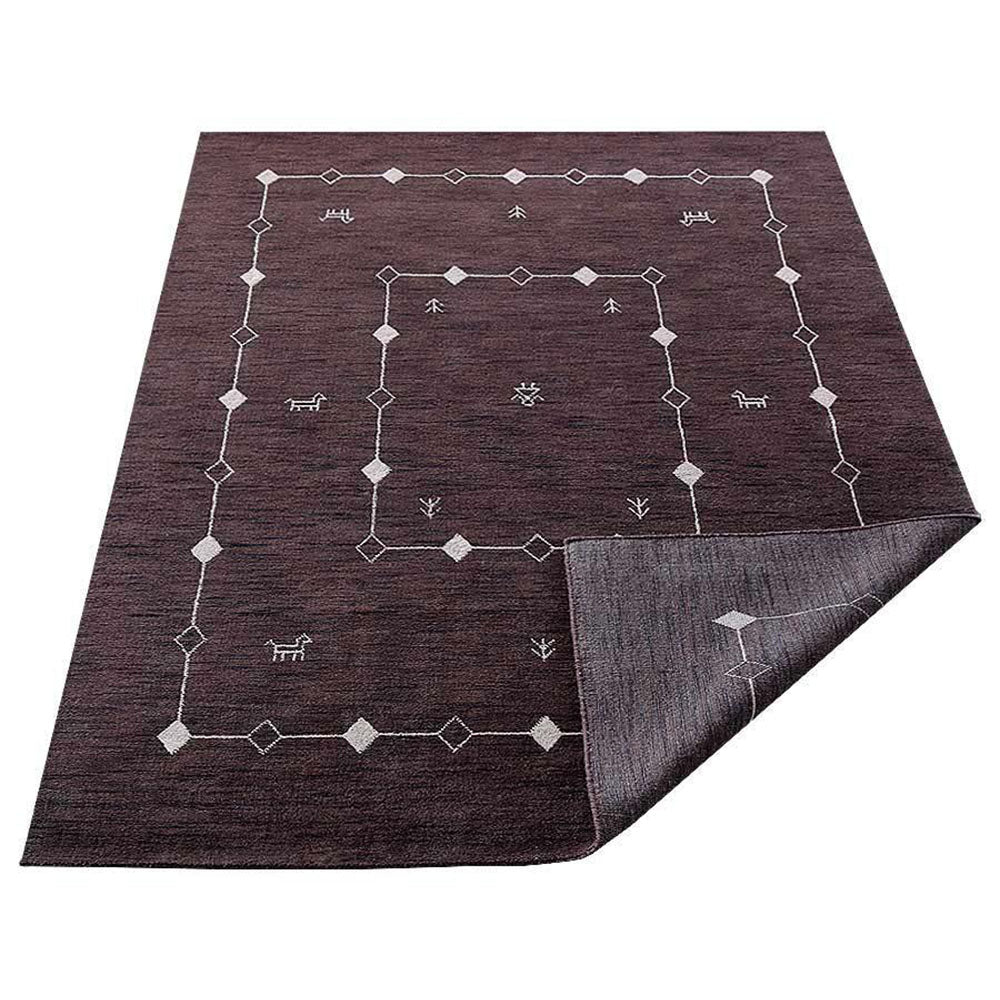 Plaid Premium Hand Knotted Wool Rug