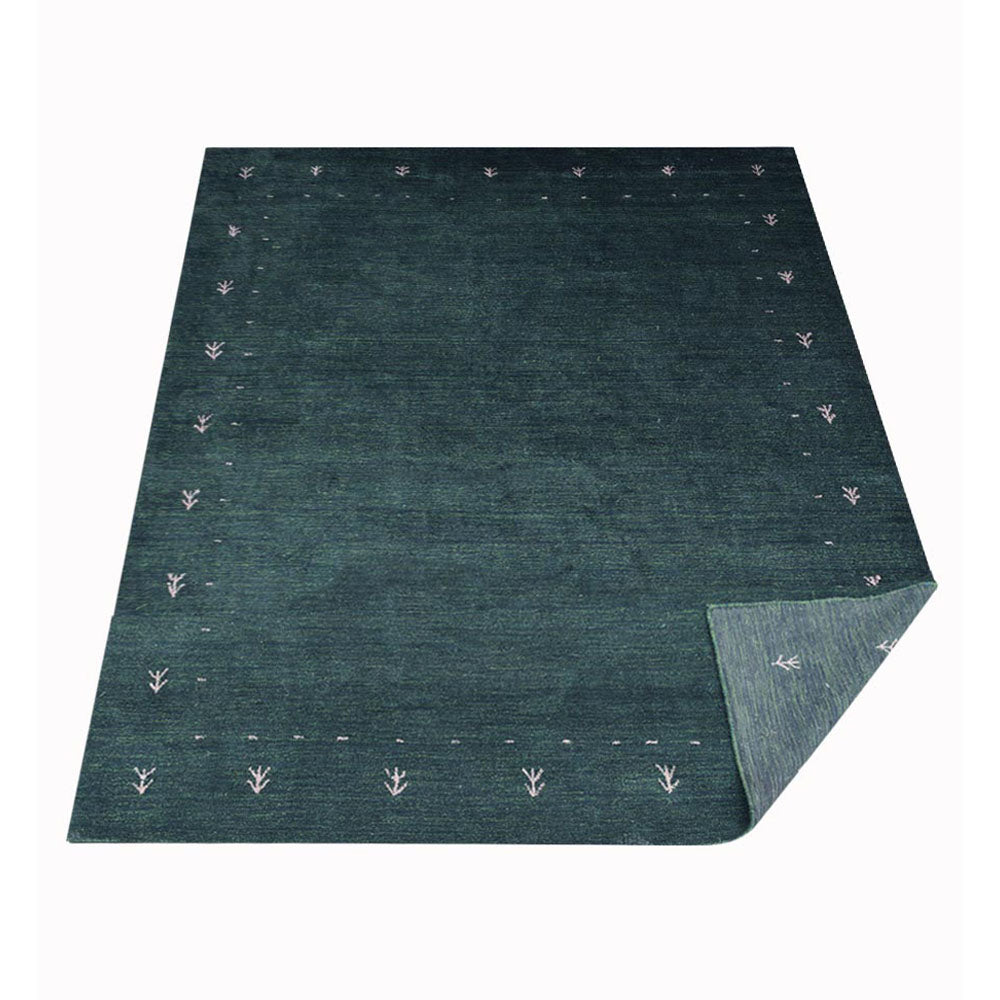 hand-knotted-loom-silk-area-rug-contemporary-dark-green-close 1