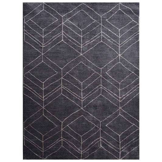 hand-knotted-loom-silk-area-charcoal-beige-rug-side 1