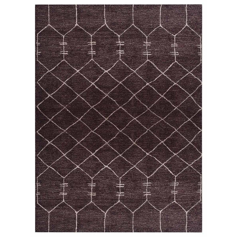 hand-knotted-brown-beige-silk-area-geometric-rug-side 1