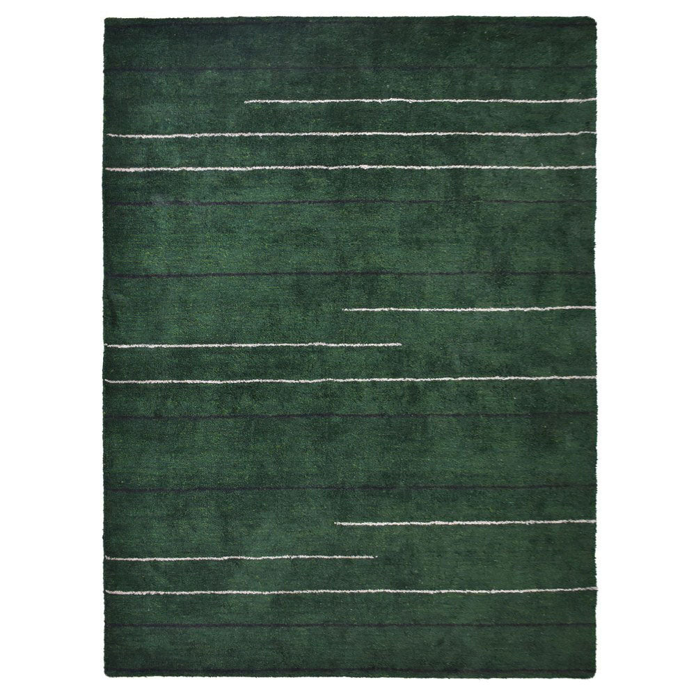 hand-knotted-silk-contemporary-dark-green-rug-side 1