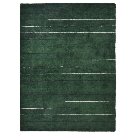 hand-knotted-silk-contemporary-dark-green-rug-side 1