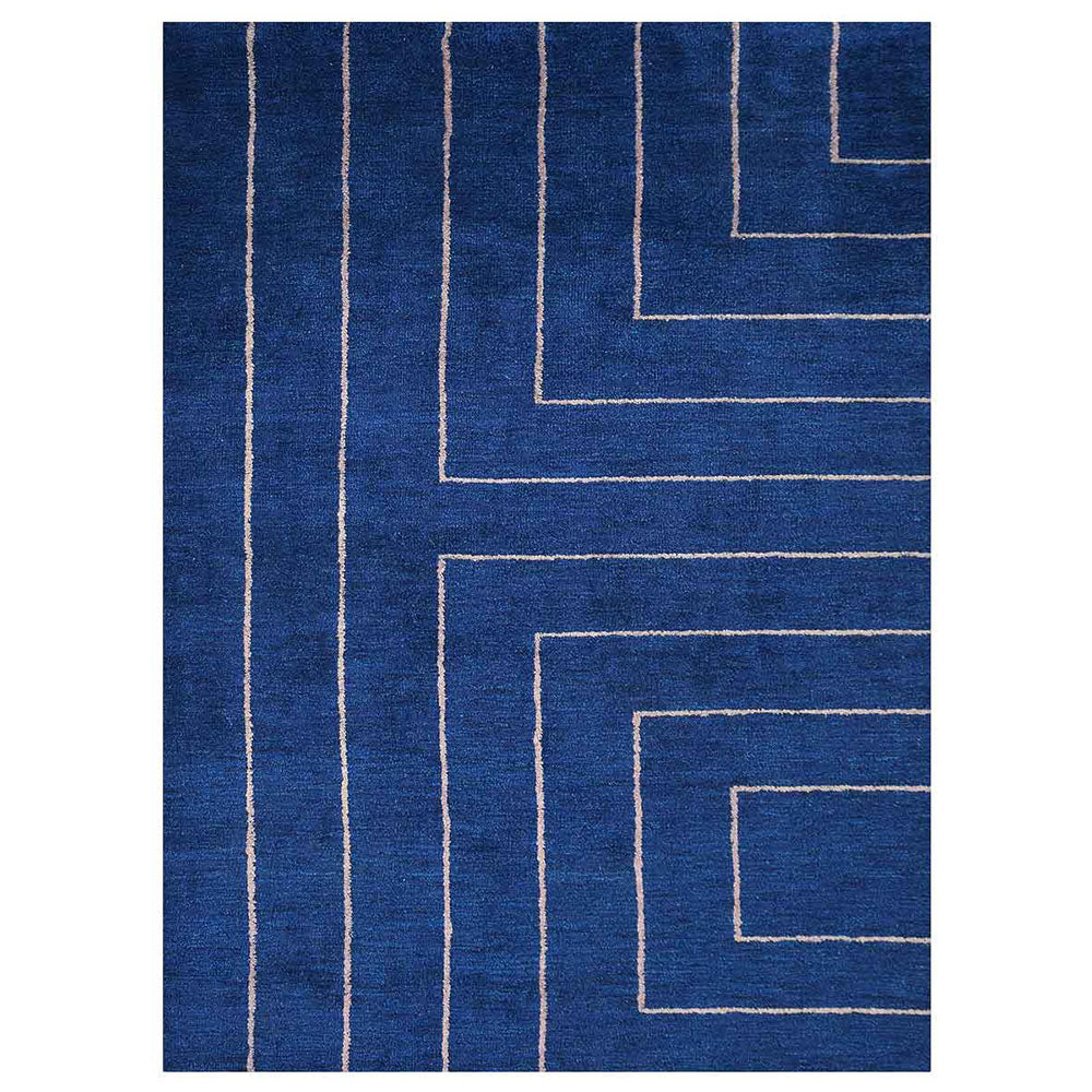 hand-knotted-loom-silk-area-rug-geometric-blue-beige-side 1