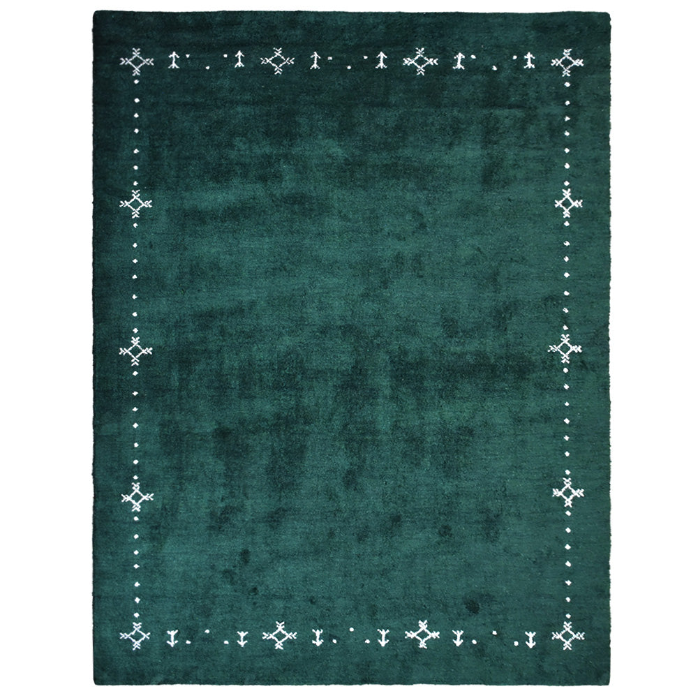 hand-knotted-loom-silk-mix-contemporary-dark-green-rug-side 1