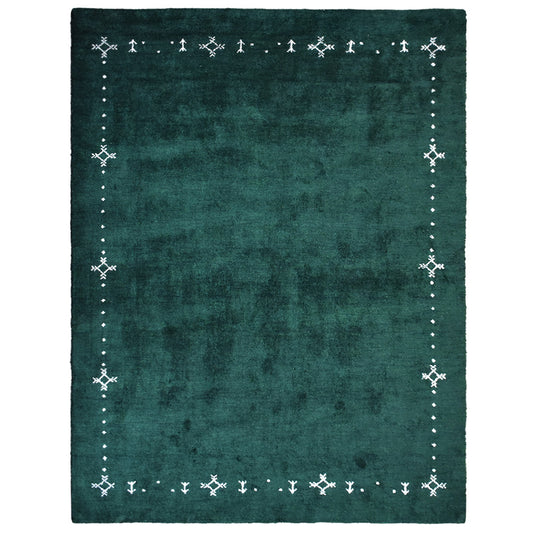 hand-knotted-loom-silk-mix-contemporary-dark-green-rug-side 1