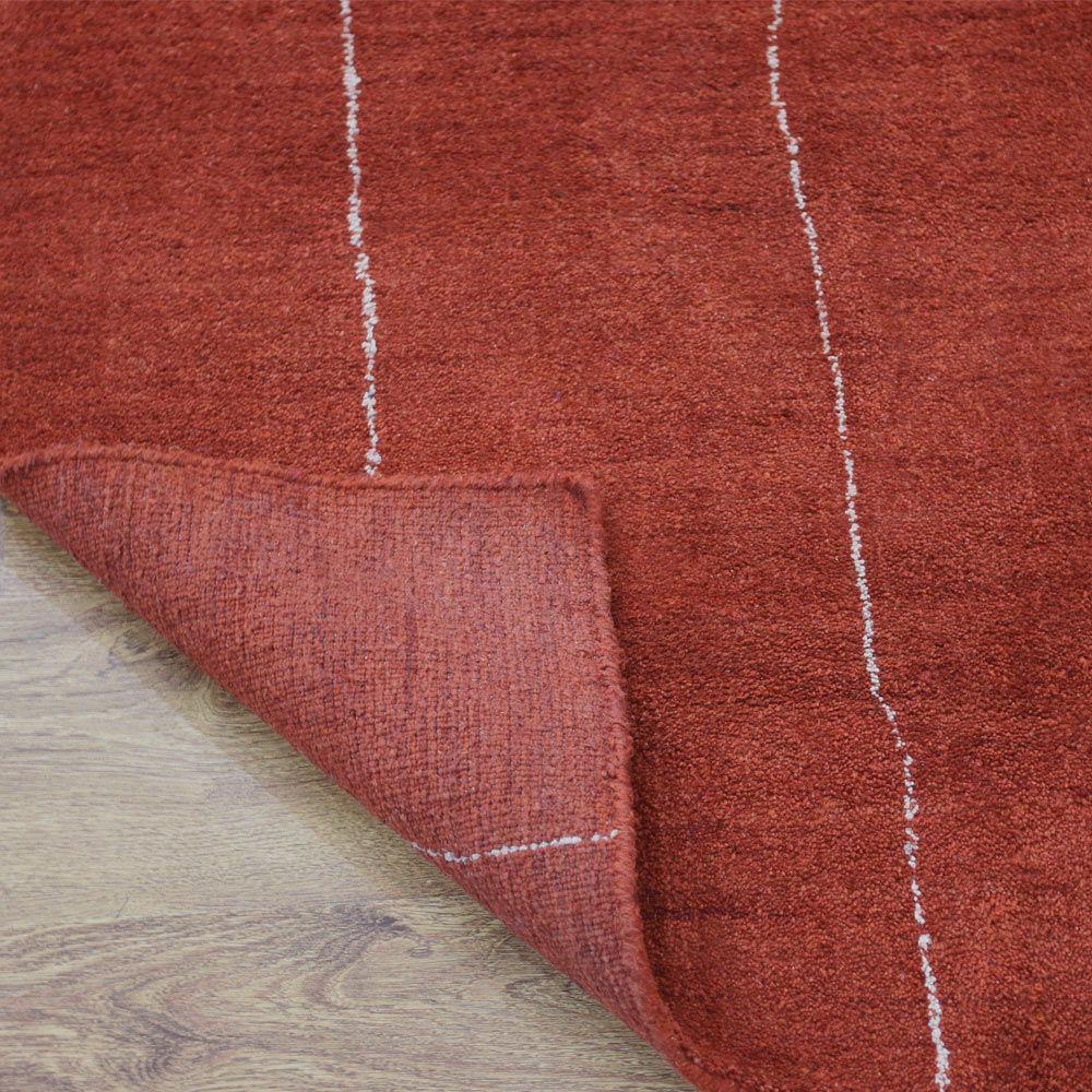 hand-knotted-loom-silk-mix-area-rug-contemporary-rust-beige-closeup 3